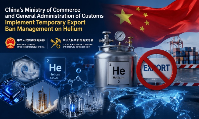 China’s Ministry of Commerce and General Administration of Customs Implement Temporary Export Ban Management on Helium